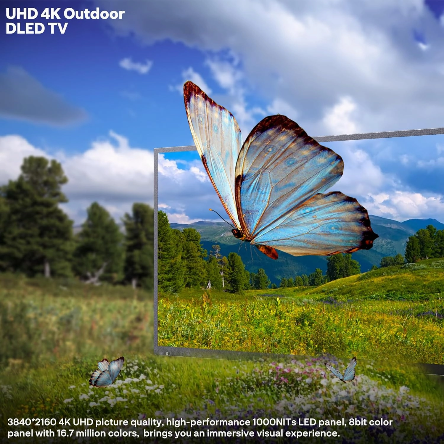 SYLVOX New 65” Outdoor Smart TV, Superior Waterproof Performance, Upgraded Matte Finish for Enhanced Anti-Glare Effect, Full Metal, with Dolby Atoms, 1000nits, Partial Sun Deck Pro 2.0  Series