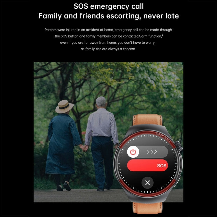 T82 1.43 inch Round Screen BT Call Smart Watch, Heart Rate / Blood Pressure / Blood Oxygen / Sleep / Blood Sugar / HRV / Metope / SOS, Strap:Silicone Black