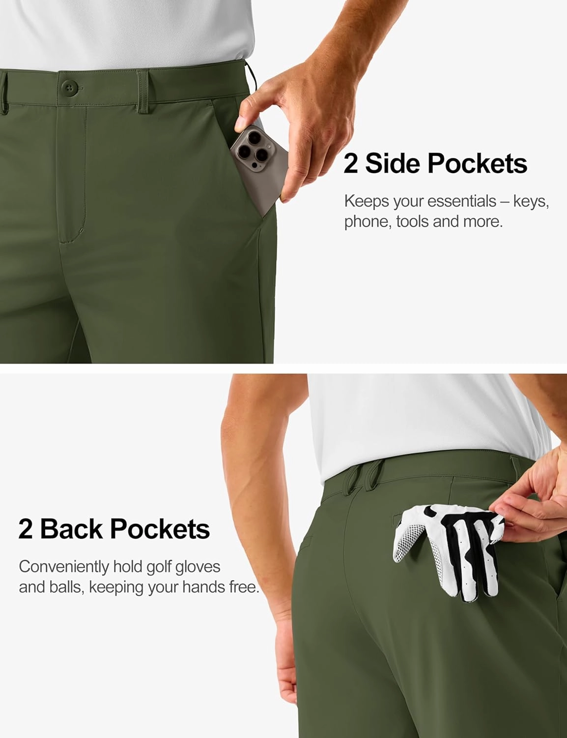 TACVASEN Men's Golf Shorts 9 Inch Inseam Stretch Lightweight Dress Work Casual Short with 4 Pockets Quick Dry Flat Front