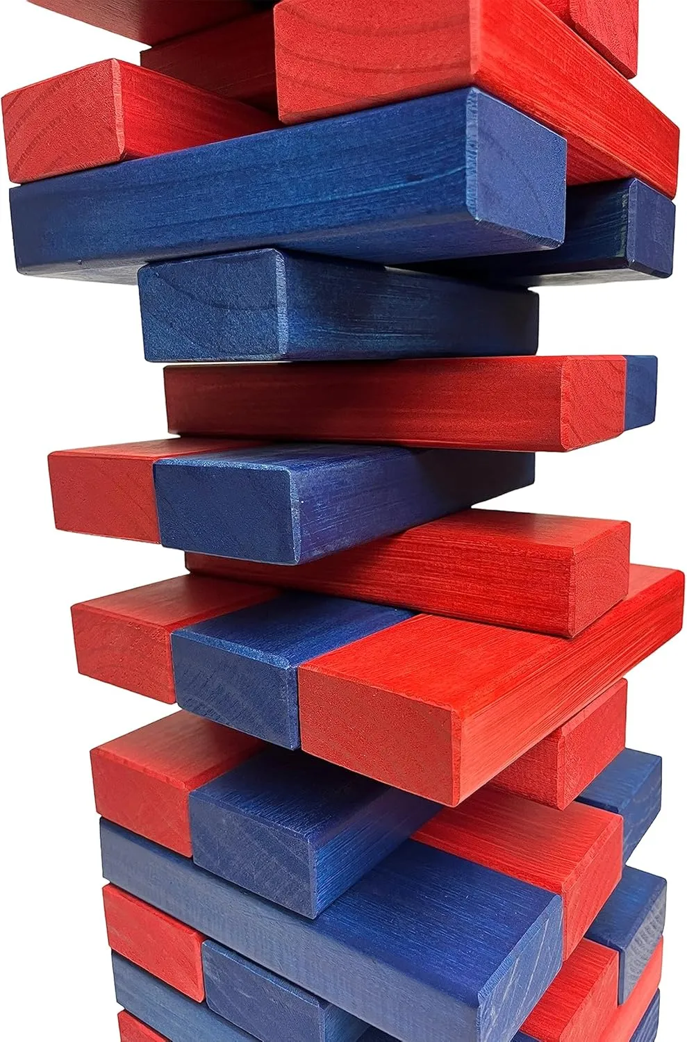 Tailgating Pros Premium Giant Toppling Timbers with Navy Crate – Choose Your Team Colors! Jumbo Outdoor Yard Game, Tower Grows to Over 5 Feet! – Optional Tipsy Stickers Available!