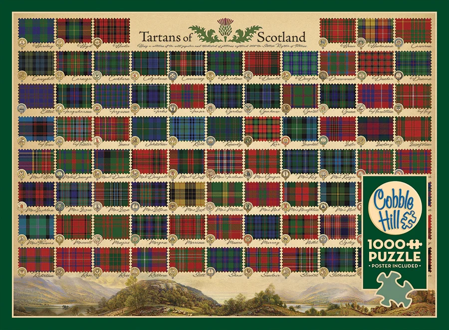 TARTANS OF SCOTLAND, 1000PCS, Compact