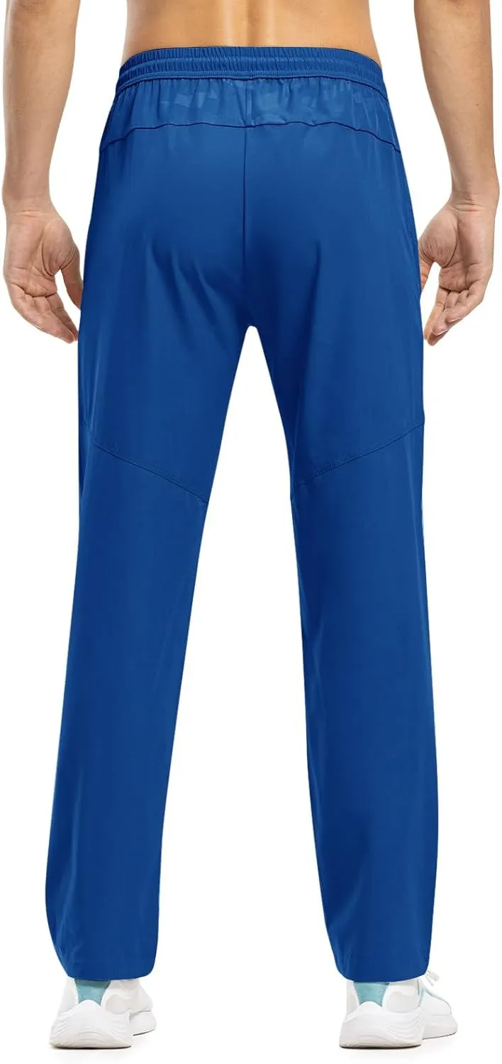 TBMPOY Men's Lightweight Hiking Travel Pants Breathable Athletic Fishing Active Joggers Zipper Pockets