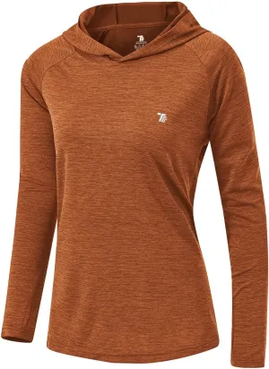 TBMPOY Womens UPF 50  Sun Protection Hoodie Shirt Long Sleeve Fishing Hiking Outdoor UV Shirt Lightweight