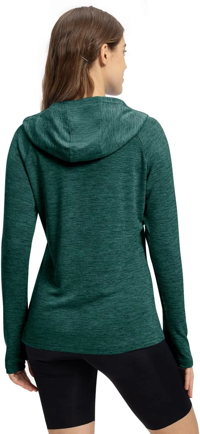 TBMPOY Womens UPF 50  Sun Protection Hoodie Shirt Long Sleeve Fishing Hiking Outdoor UV Shirt Lightweight