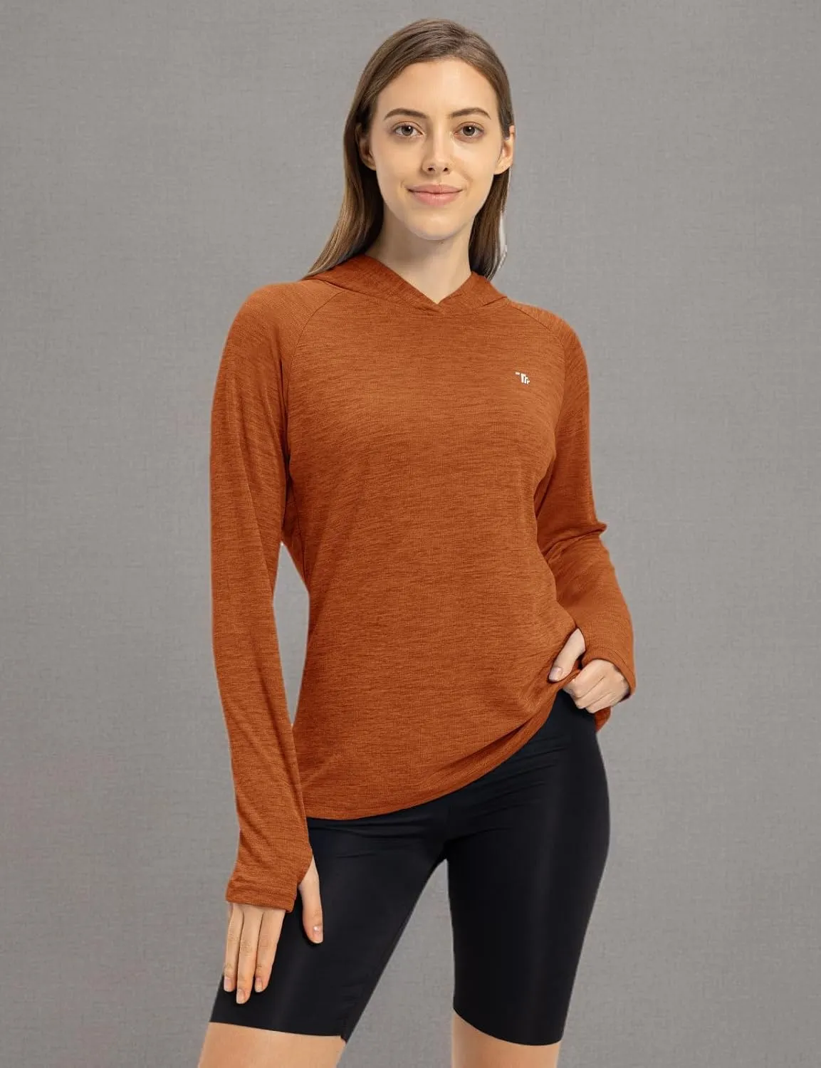 TBMPOY Womens UPF 50  Sun Protection Hoodie Shirt Long Sleeve Fishing Hiking Outdoor UV Shirt Lightweight