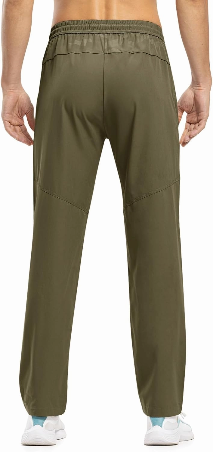 TBMPOY Men's Lightweight Hiking Travel Pants Breathable Athletic Fishing Active Joggers Zipper Pockets