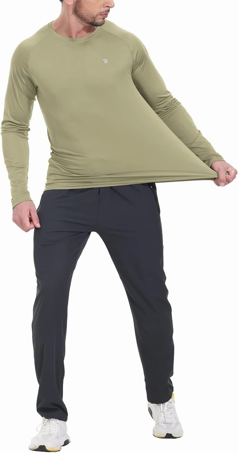 TBMPOY Mens Sun Protection Hiking Shirts Long Sleeve Water UPF 50  SPF UV Shirts Lightweight Fishing Hiking Swimming
