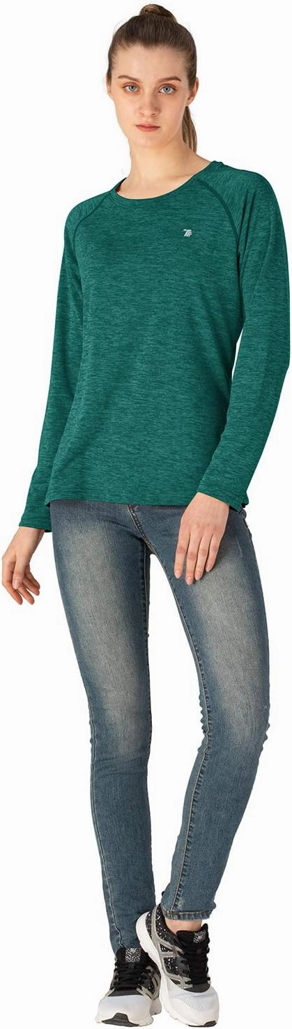 TBMPOY Women's UPF 50  Sun Protection Long Sleeve Shirts SPF Lightweight Hiking Running Fishing Outdoor Tops