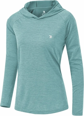 TBMPOY Womens UPF 50  Sun Protection Hoodie Shirt Long Sleeve Fishing Hiking Outdoor UV Shirt Lightweight