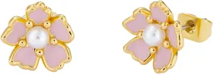 Ted Baker London Peti Painted Flower Stud Earrings For Women (Light Pink/Pearl)