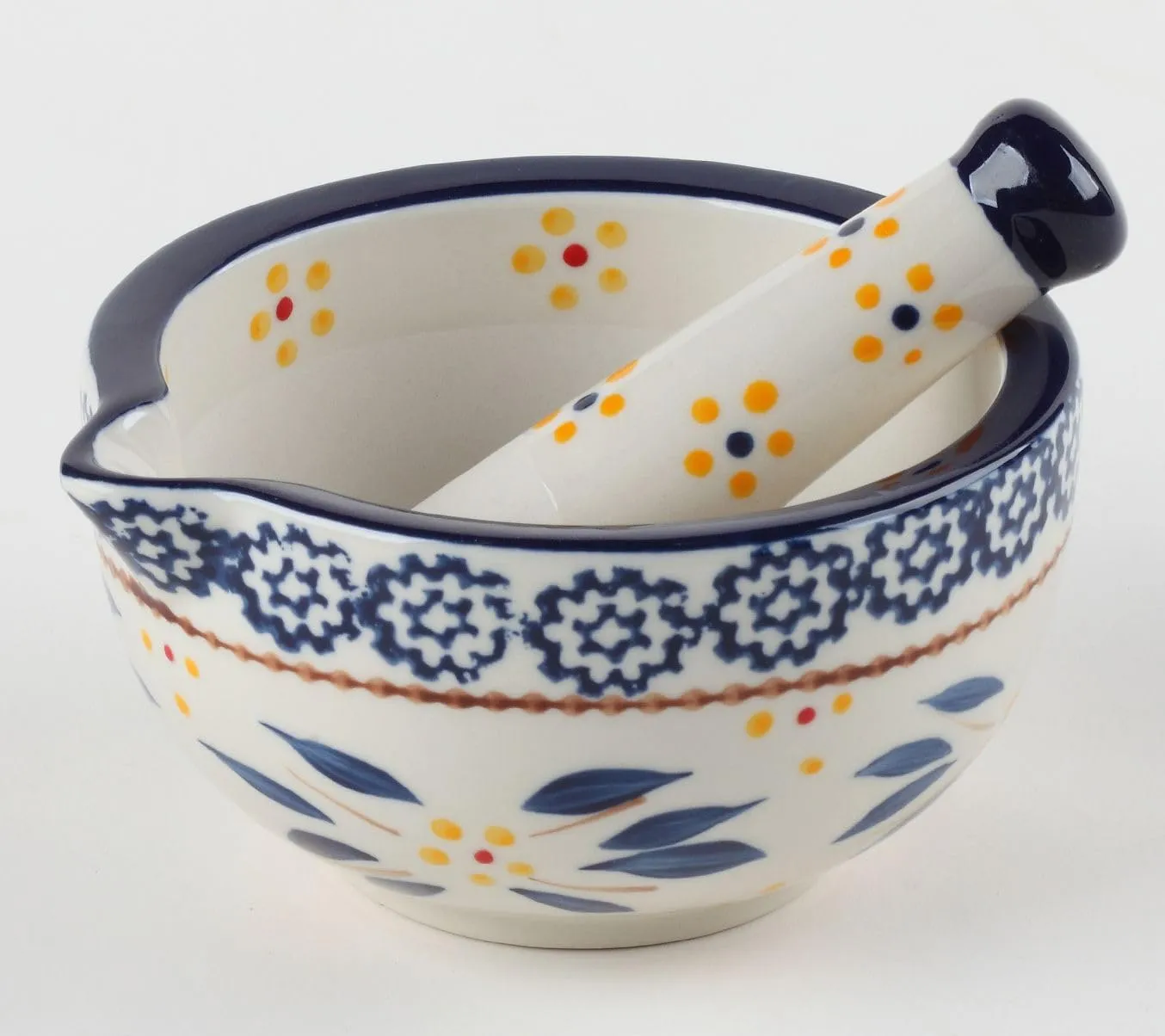 Temp-tations Mortar & Pestle, Handpainted Ceramic (Old World Blue)