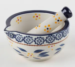 Temp-tations Mortar & Pestle, Handpainted Ceramic (Old World Blue)