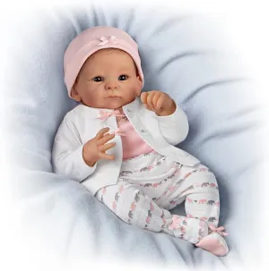 The Ashton-Drake Galleries Little Peanut Baby Doll, 17 inches, Handcrafted Vinyl with Extra Outfit, by Tasha Edenholm (Pink)
