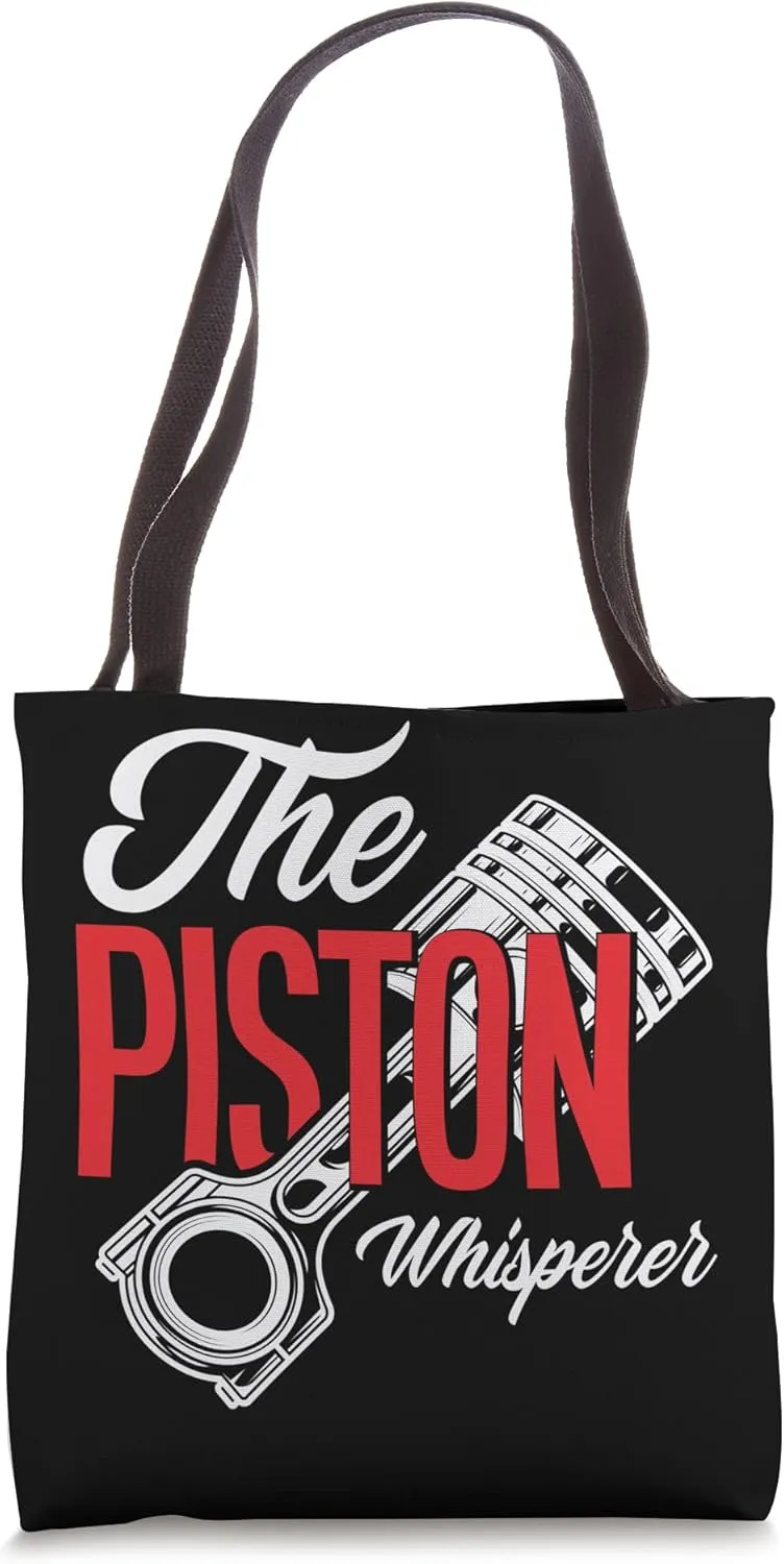 The Piston Whisperer Race Car Parts Auto Car Mechanic Tote Bag