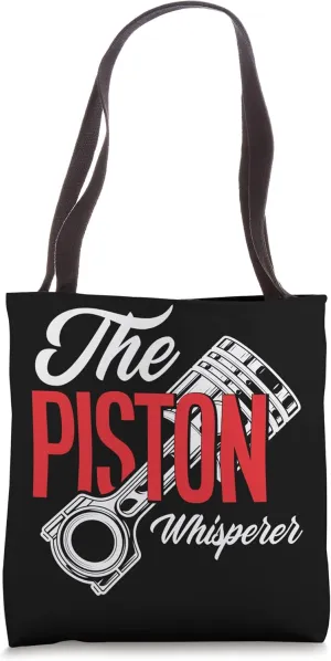 The Piston Whisperer Race Car Parts Auto Car Mechanic Tote Bag