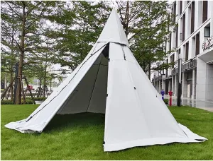 Tipi Hot Tents Outdoor Tents Teepee with Stove Hole Waterproof Family Pyramid Tent Camping Backpacking Hiking Mountaineering Heated Shelter