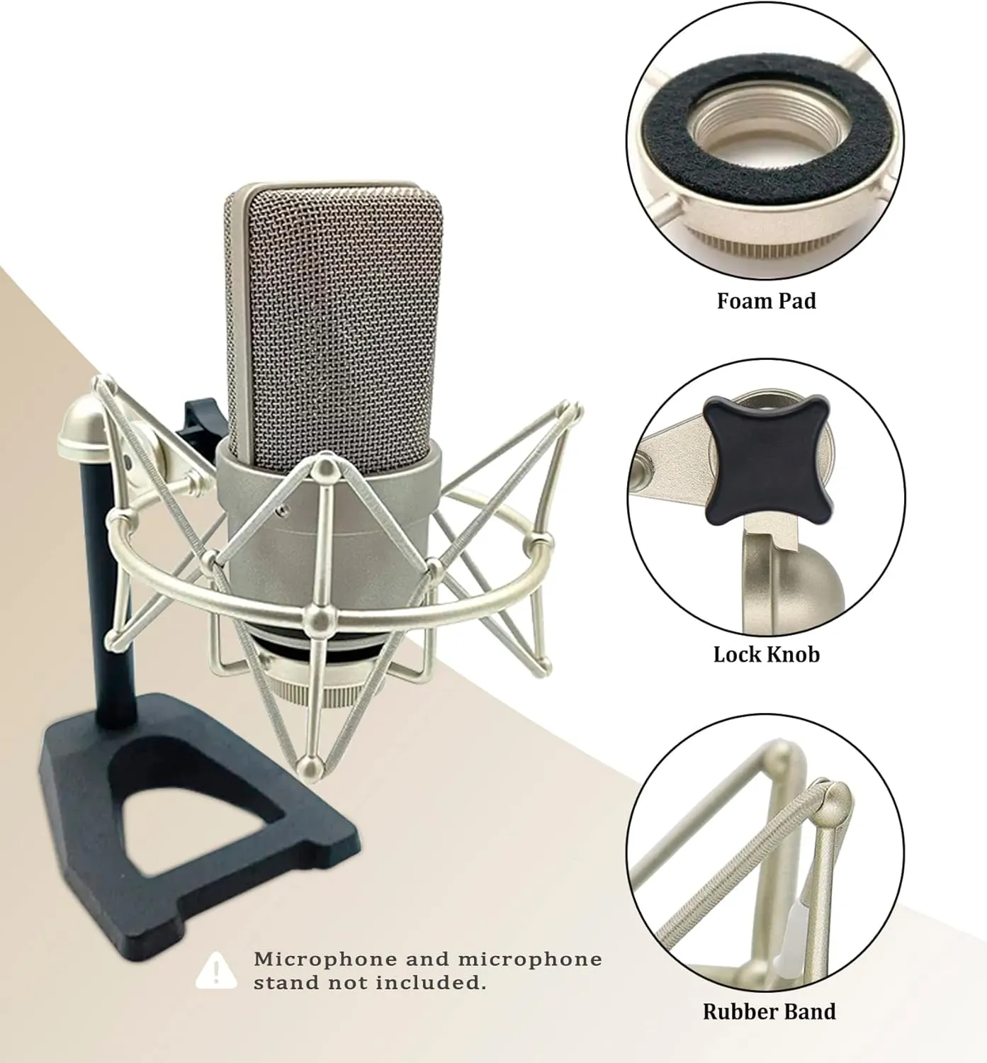 TLM 103 Shock Mount - Microphone Mount Compatible for Neumann TLM 103 M147 Condenser Mic by SUUNTOK,Silver