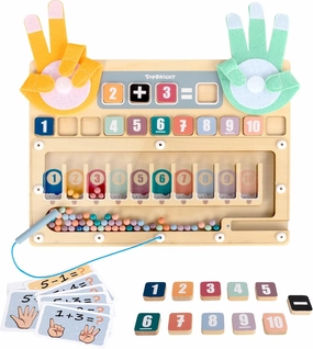 TOP BRIGHT Finger Math Addition & Subtraction Toys for Kids, Interactive Magnetic Beads Sorting Matching Learning Game for Ages 3 4 5  Year, Educational Toys Gift for Preschoolers