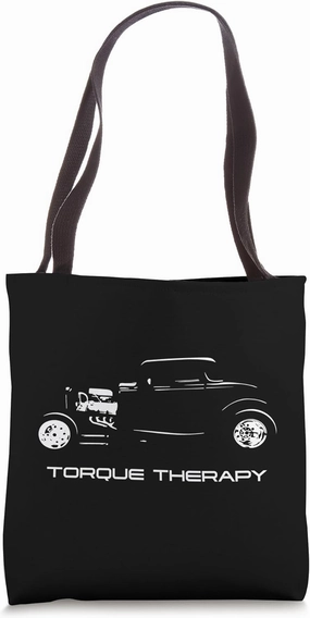 Torque Therapy Automotive Nostalgia Vintage Hotrod Car Tote Bag