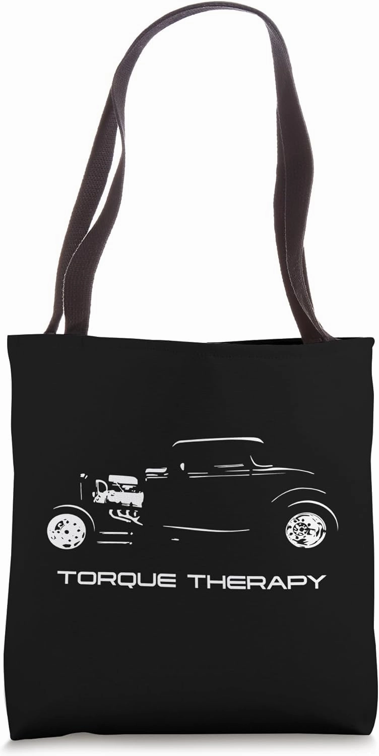 Torque Therapy Automotive Nostalgia Vintage Hotrod Car Tote Bag