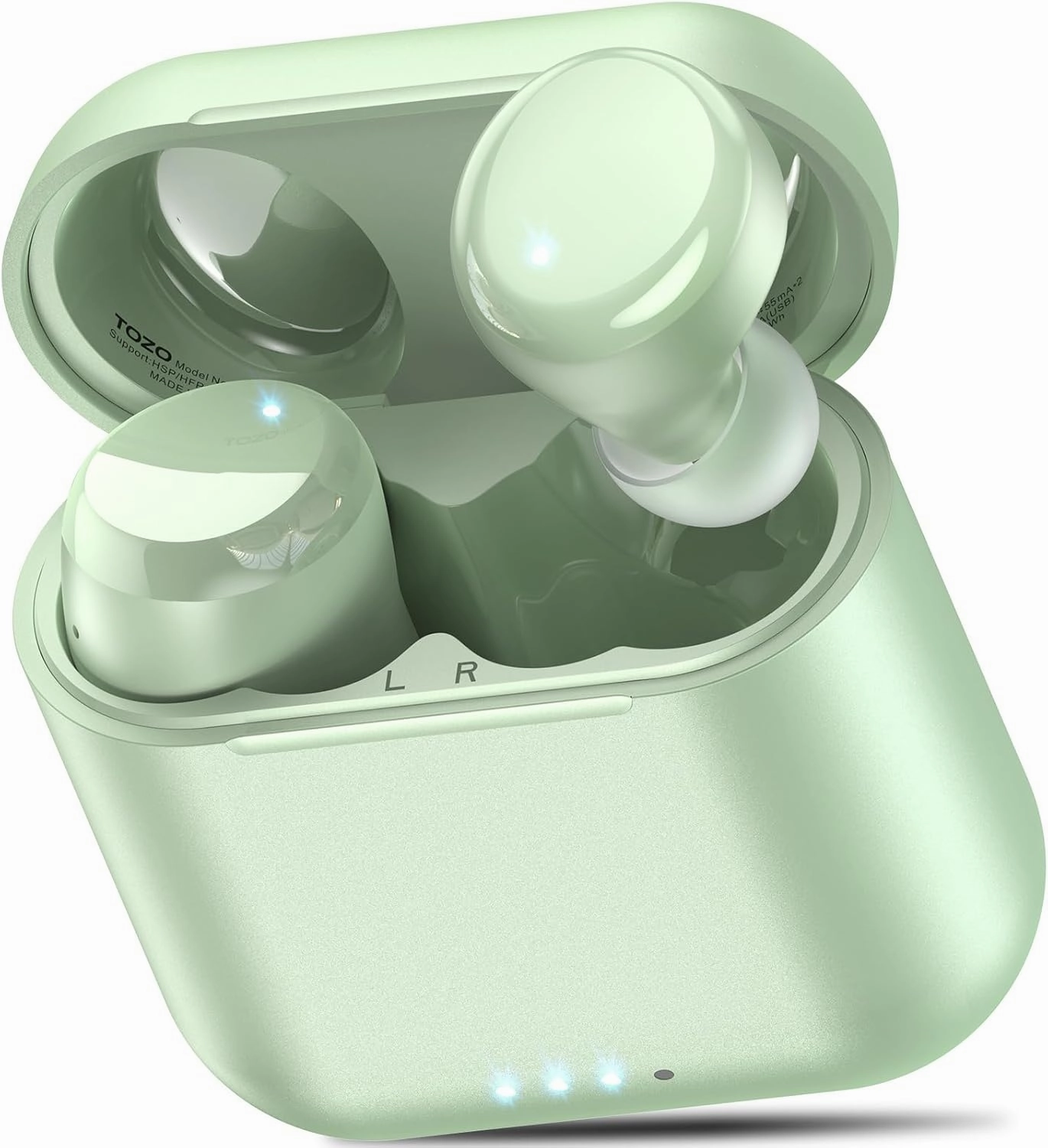 TOZO T6 True Wireless Earbuds Bluetooth 5.3 Headphones 50H Long Playtime, Wireless Charging Case, IPX8 Waterproof Stereo Earphones, Built-in Mic Calls, Headset Premium Deep Bass 32 Preset EQs via APP