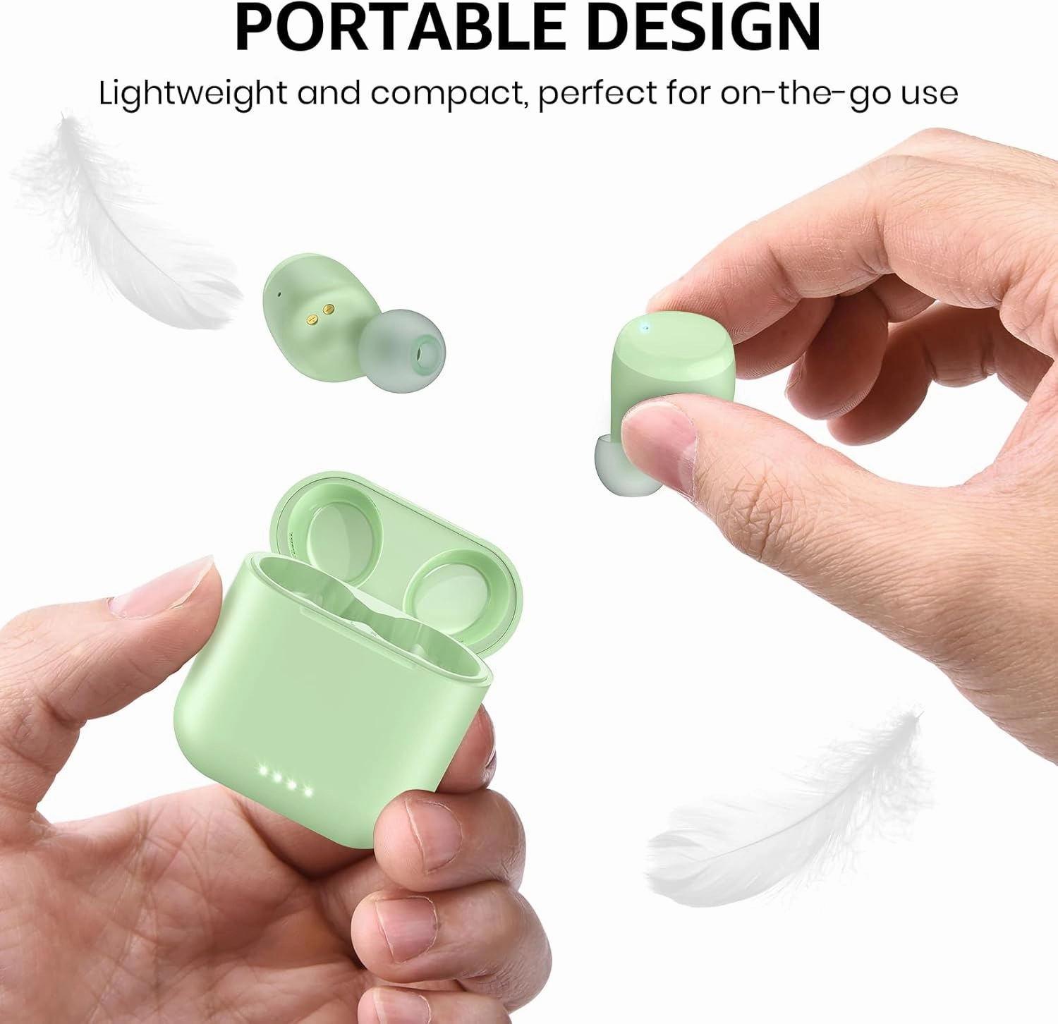 TOZO T6 True Wireless Earbuds Bluetooth 5.3 Headphones 50H Long Playtime, Wireless Charging Case, IPX8 Waterproof Stereo Earphones, Built-in Mic Calls, Headset Premium Deep Bass 32 Preset EQs via APP