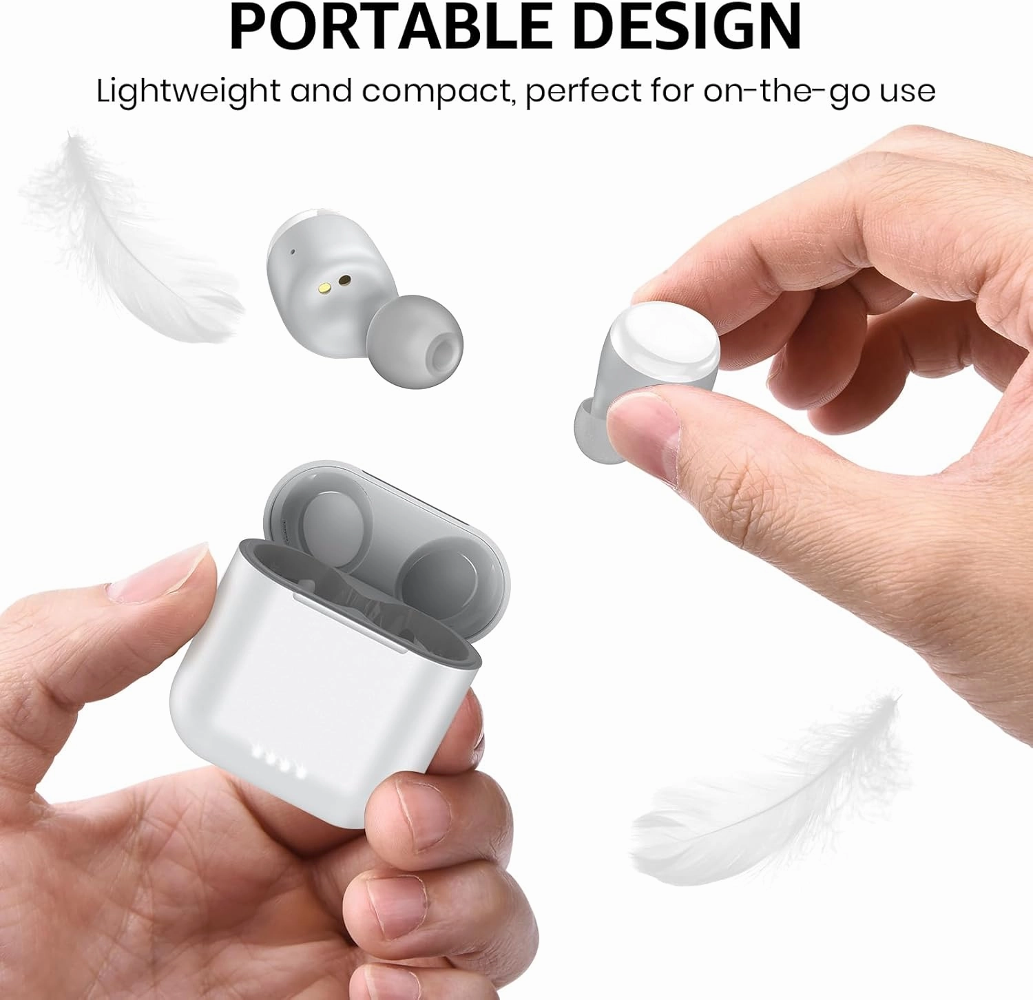 TOZO T6 True Wireless Earbuds Bluetooth 5.3 Headphones 50H Long Playtime, Wireless Charging Case, IPX8 Waterproof Stereo Earphones, Built-in Mic Calls, Headset Premium Deep Bass 32 Preset EQs via APP