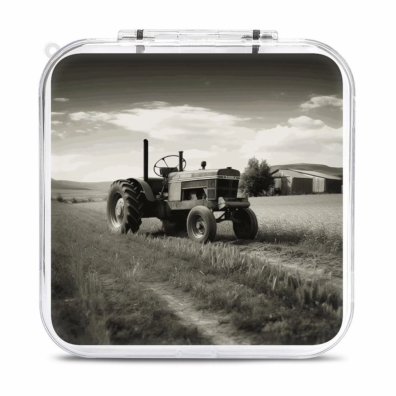 Tractor Agriculture Tranquil Switch Game Case Switch Game Holder Cartridge Case Storage 12 Games & 2 Micro Sd Card Slots, Travel Carry Cases, Portable Games Card Storage, Hard Shell, Buckle Closure
