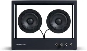 Transparent Bluetooth Speaker - Crystal Clear Sound, Forever Upgradable Speaker - Timeless Aluminium and Tempered Glass Design - Bluetooth and Cable - Black