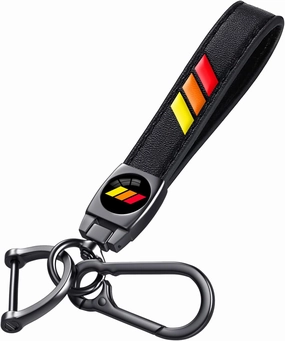 Tri-Color Sports Leather Metal Car Key Chain Keyring Accessories, Keychain Keyring Family Present Car Accessories