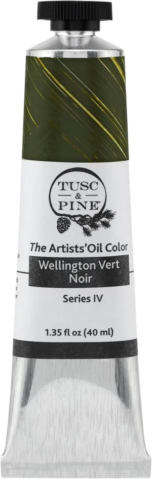 Tusc & Pine Artist Oil Paint - Wellington Vert Noir, 40 ml, Non-Yellowing, Rich & Creamy Consistency, Maximum Pigment Load, Small Batch Milled Oil Paints Made in The USA for Professional Artists