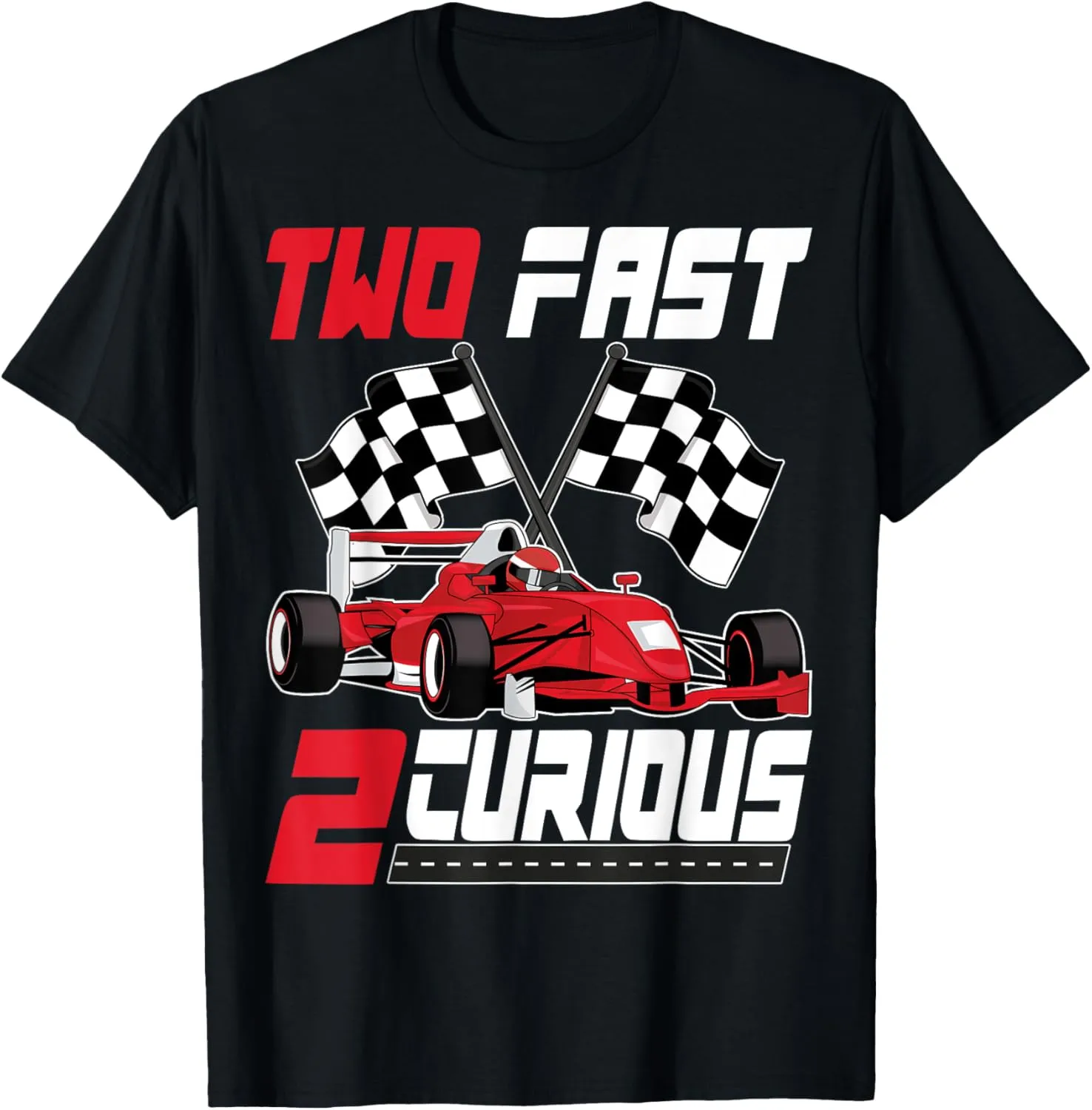 Two Fast 2 Curious Happy 2nd Birthday Boy Decorations Bday T-Shirt