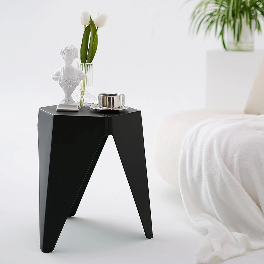 Two Bar Stools Puzzle Plastic Foot Stool Black