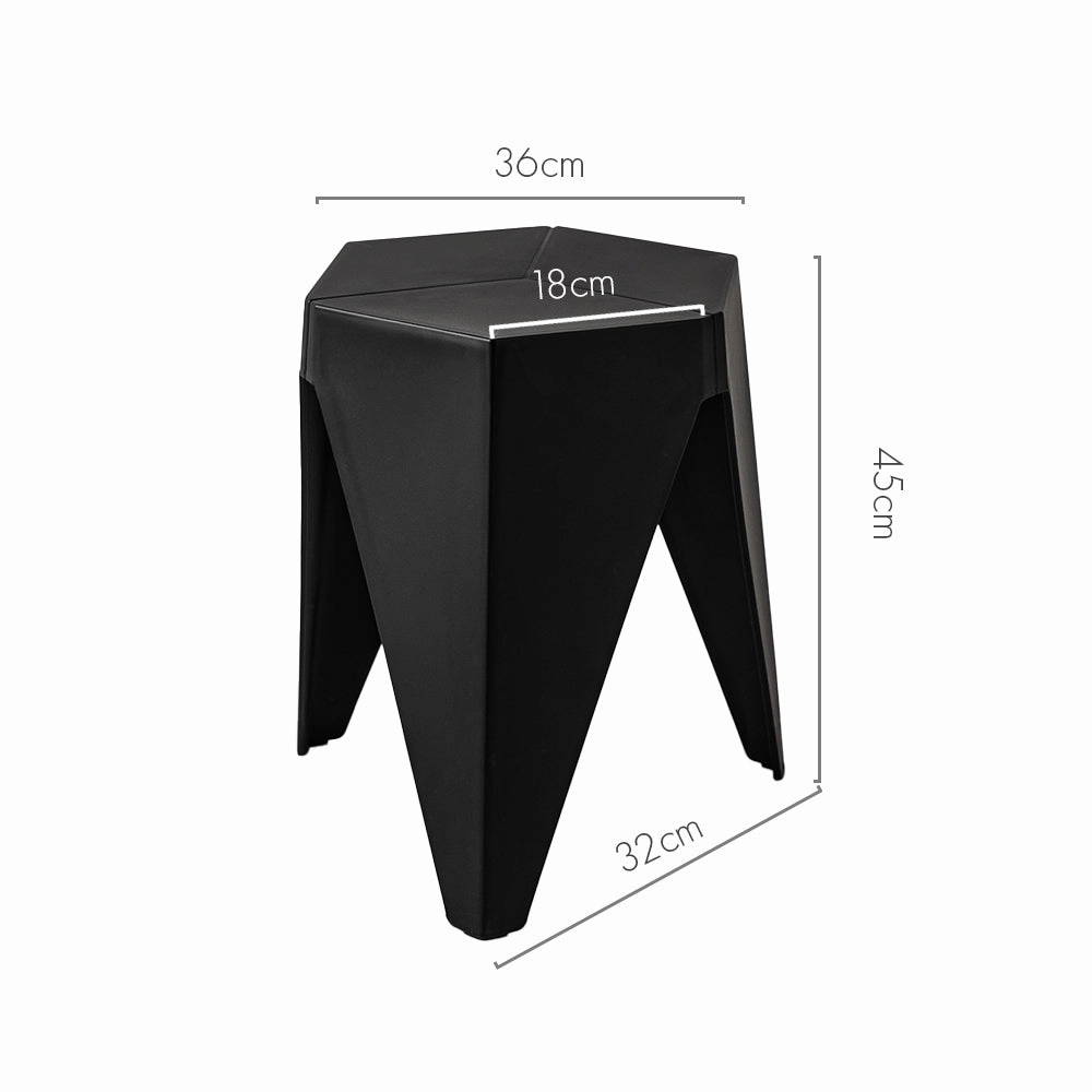 Two Bar Stools Puzzle Plastic Foot Stool Black