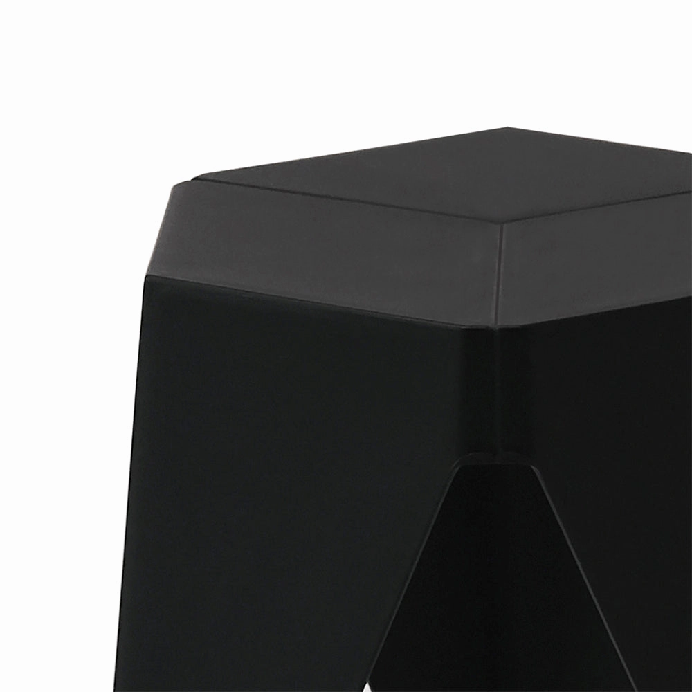 Two Bar Stools Puzzle Plastic Foot Stool Black