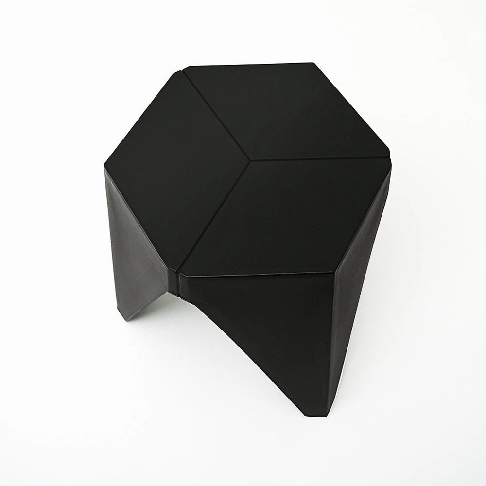Two Bar Stools Puzzle Plastic Foot Stool Black