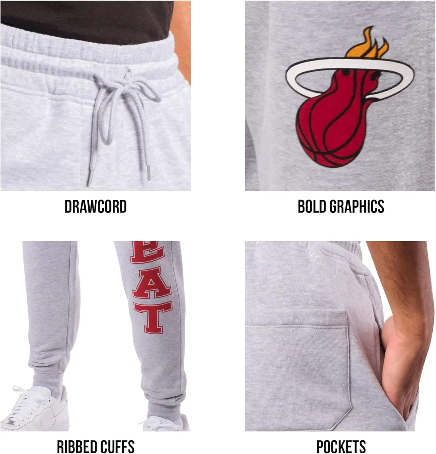 Ultra Game Men's NBA Official Super Soft Game Day Jogger Sweatpants