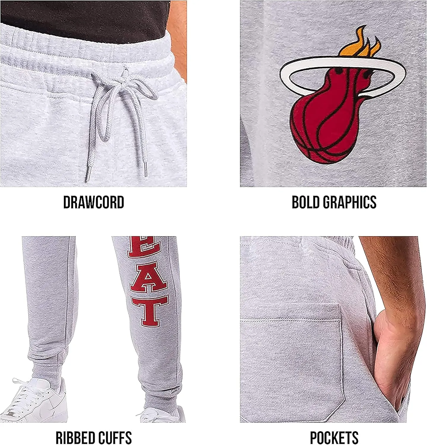 Ultra Game Men's NBA Official Super Soft Game Day Jogger Sweatpants