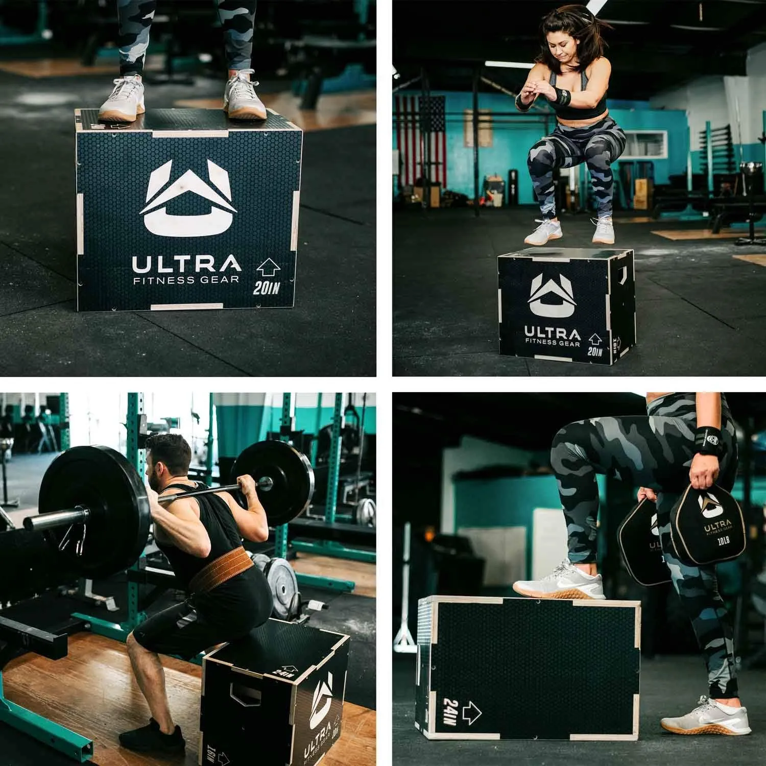 Ultrafitness 3-in-1 Wooden Plyo Box, Non-Slip Plyometric Jump Box for Home Gym & Outdoor Workouts, Ideal for Box Jumps, Squats, Strength & Conditioning, Home Gym Exercise Equipment (S, M, L, XL)