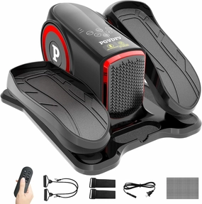 Under Desk Elliptical Machine, Elliptical Leg Exerciser with Bluetooth Speaker, 12 Adjustable Speeds, Auto & Manual Modes, Remote Control & LCD Touchscreen Ideal for Seniors