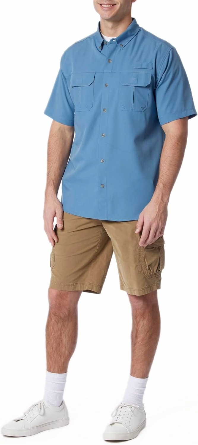 UNIONBAY Men's Ub Tech Short Sleeve Button Up Fishing Shirt