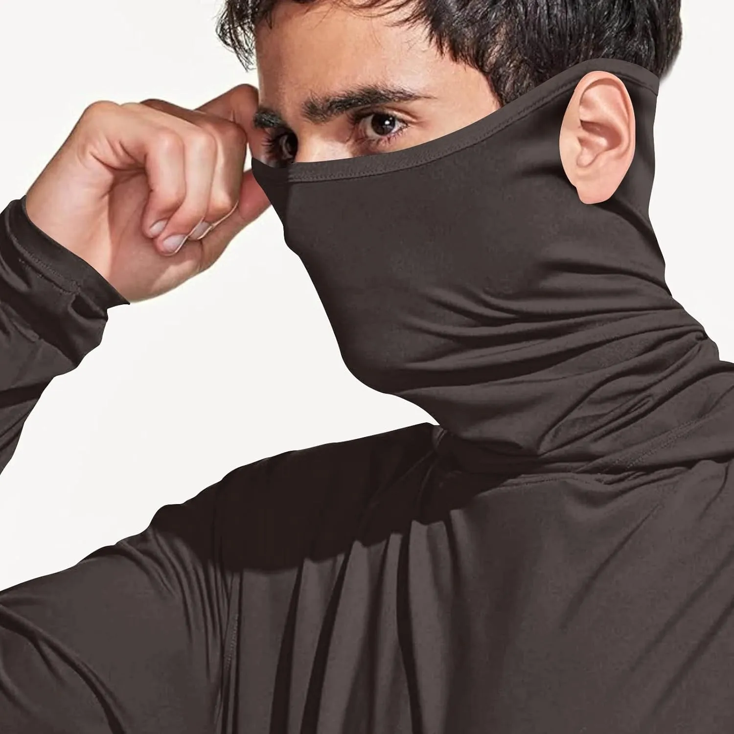 UPF 50  Sun Hoodie for Men with Mask Sun Protection Fishing Hoodie Lightweight Comfy Long Sleeve UV Rash Guard