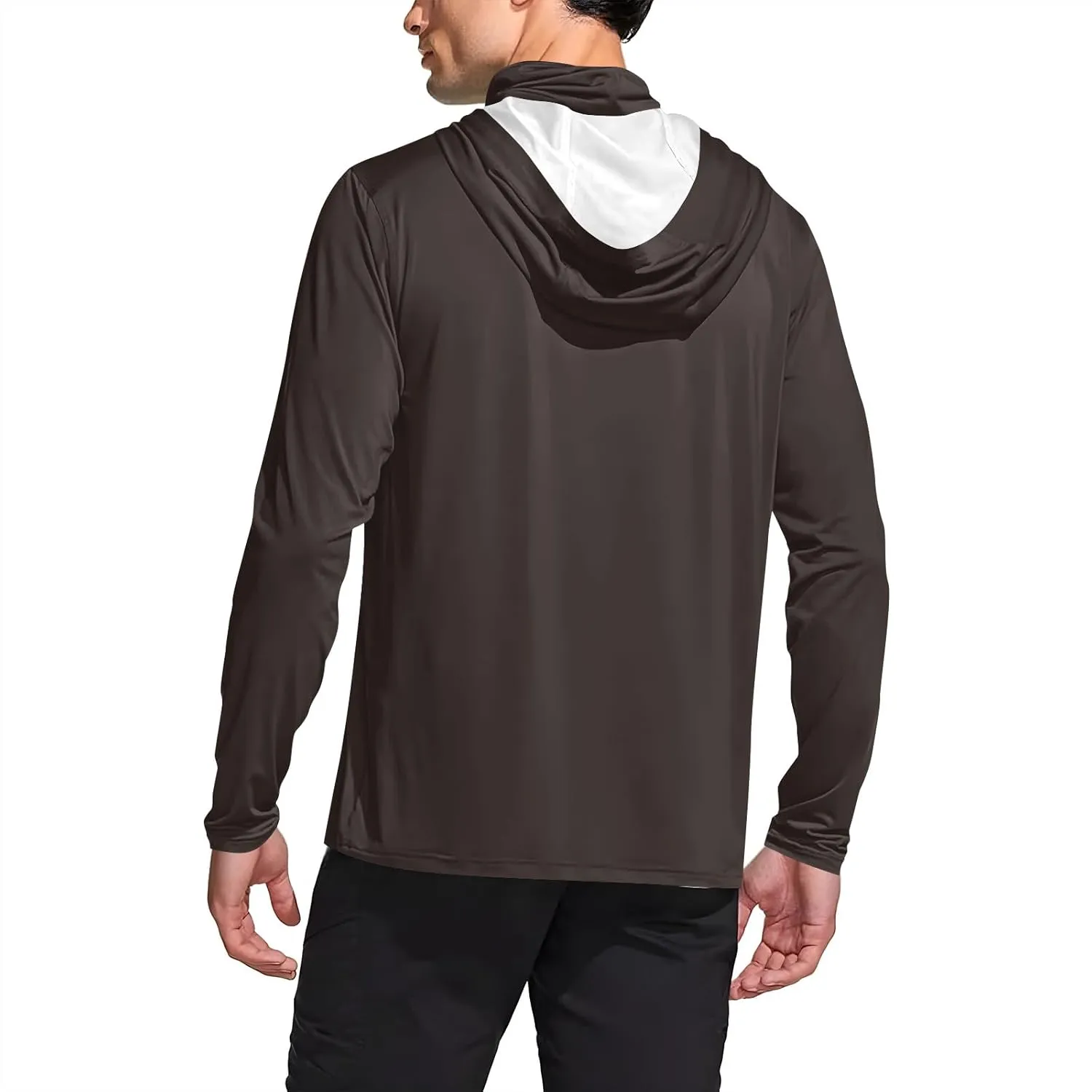 UPF 50  Sun Hoodie for Men with Mask Sun Protection Fishing Hoodie Lightweight Comfy Long Sleeve UV Rash Guard