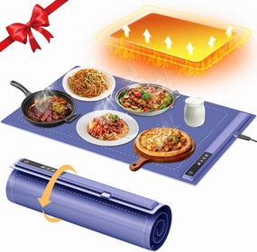 Upgrade Electric Warming Tray with Adjustable Temperature-Portable Warming Mat for Food,Roll Up Silicone Food Warmer for Parties with 3 Temperature Settings,Versatile Food Warmers for Parties Buffet