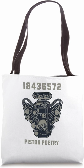 V8 Real Cars Racing Engine 8 Cylinders Piston Poetry Tote Bag