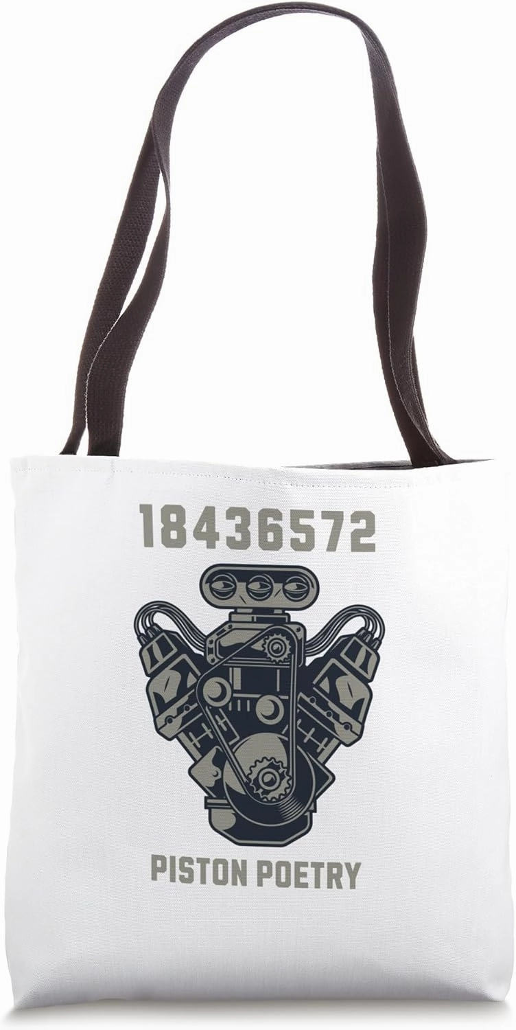 V8 Real Cars Racing Engine 8 Cylinders Piston Poetry Tote Bag
