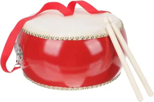 Vaguelly Chinese Wooden Drum Toys Set 8inch Dance Lion Drum Kids Hand Drum with Adjustable Strap Drum Sticks Percussion Instrument Musical Educational Toy for Boys Girls