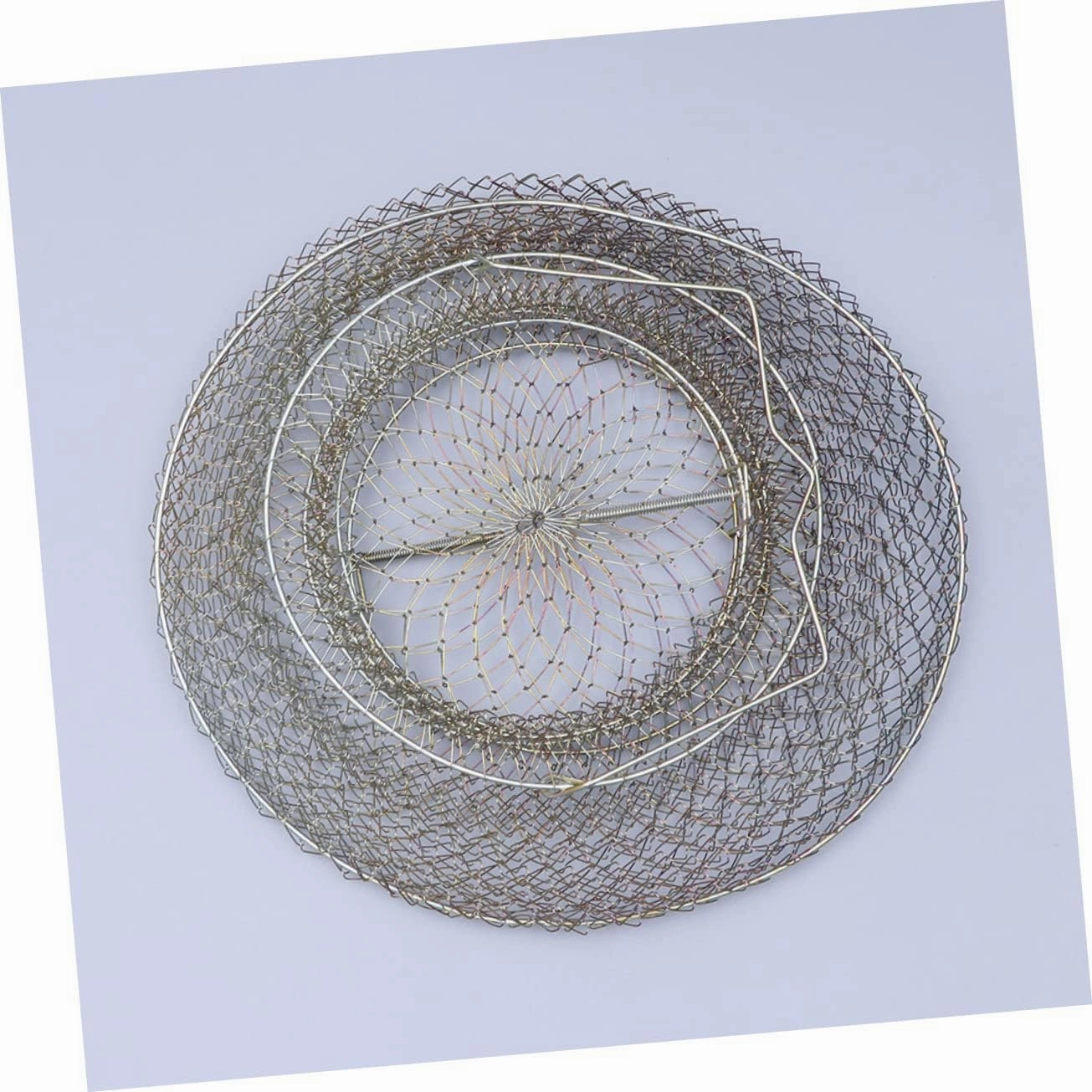VANZACK Outdoor Fishing Container Tools Folding Beach Ball Fish Bait Cage Wire Fishing Net Folding Crab Fishing