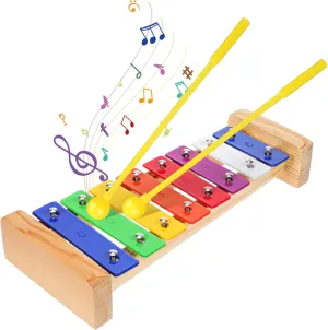 VICASKY 1 Set Colorful Xylophone Music Instrument Educational Percussion with Mallets Durable Wooden Keys for Preschool Learning and Musical Exploration
