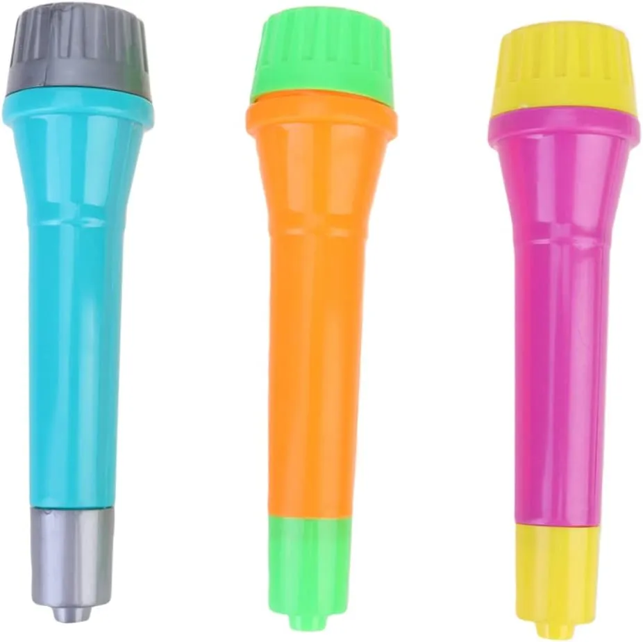 VICASKY Boys and Girls Microphone Models Toys 8pcs Plastic Musical Toys Party Performance Set Random Color